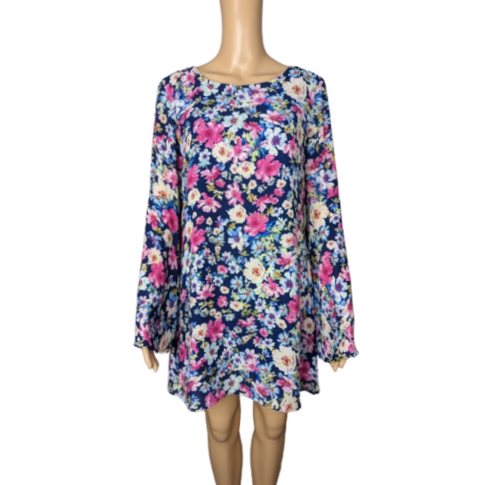 Lulus Floral Bell Sleeved Dress S